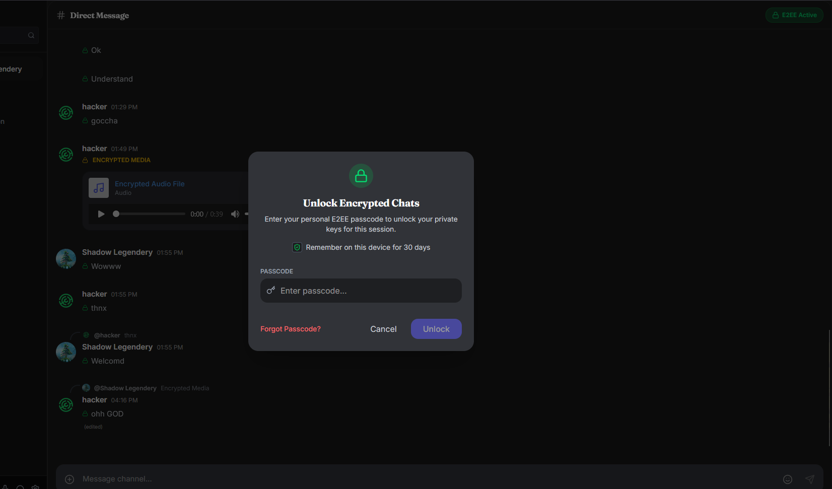 Adding e2ee in personal dms and messaging
