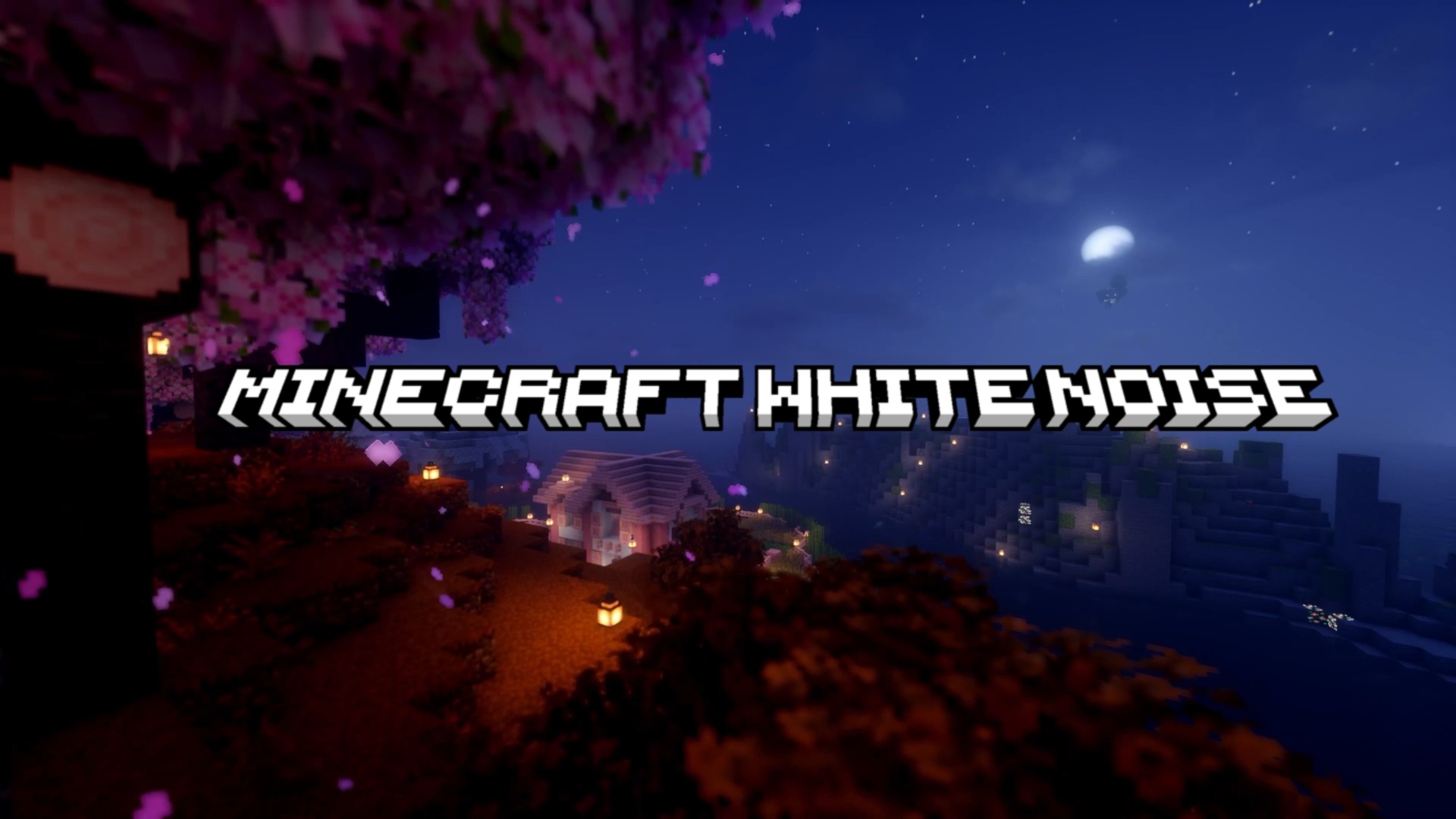 Minecraft-Inspired Urban Nightscapes with Celestial Glow