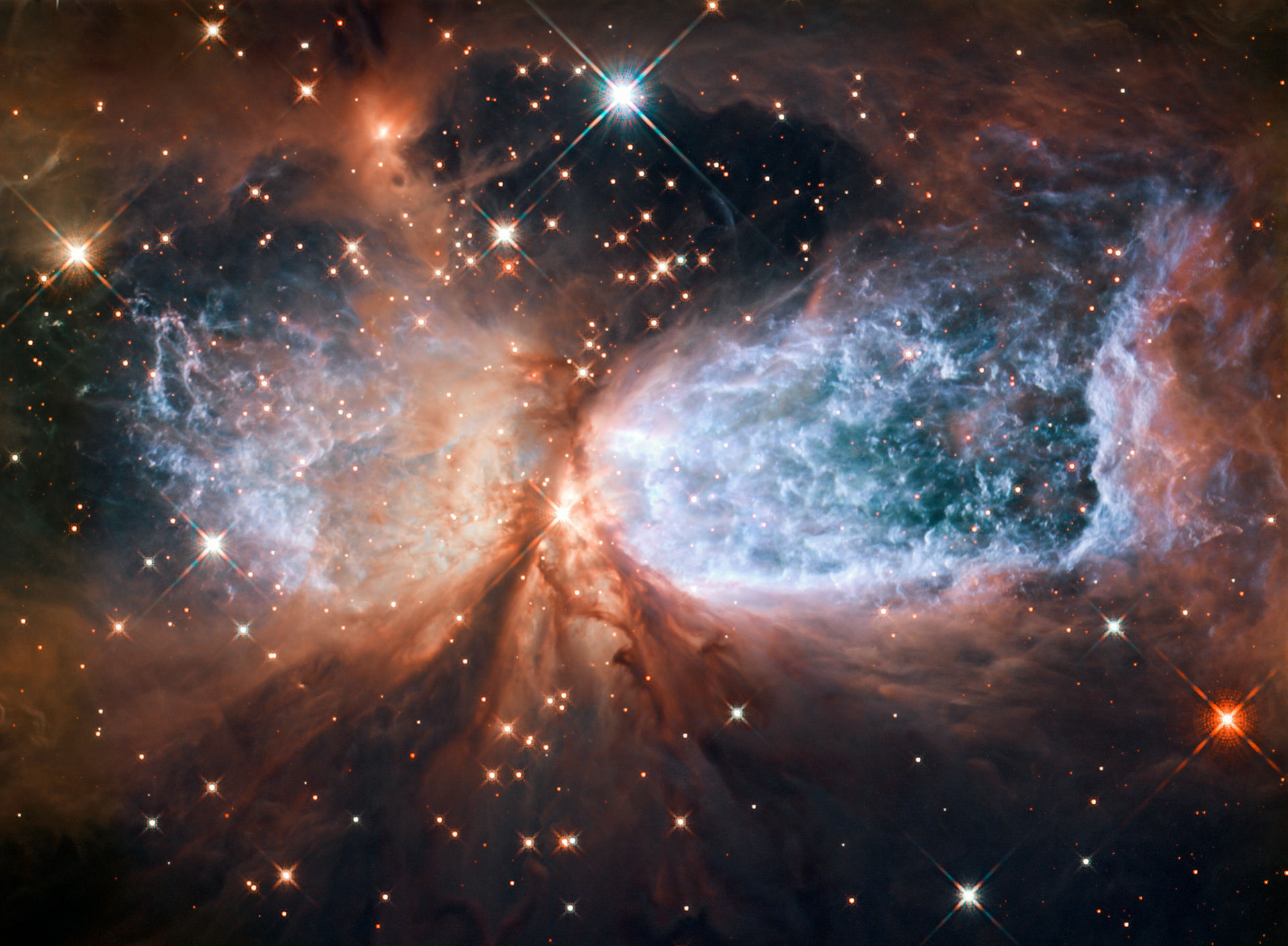 Hubble view of star-forming region S106