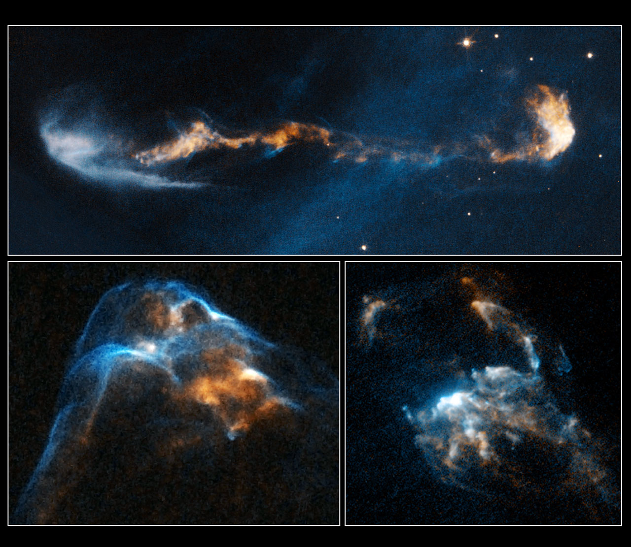 Stellar jets HH 47, HH 34 and HH 2