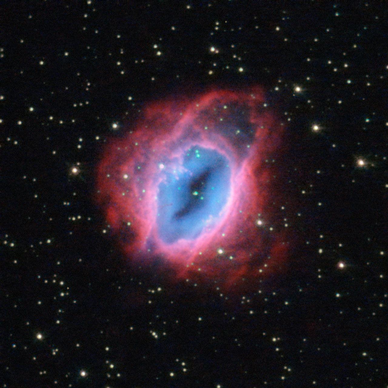 Glowing, fiery shells of gas