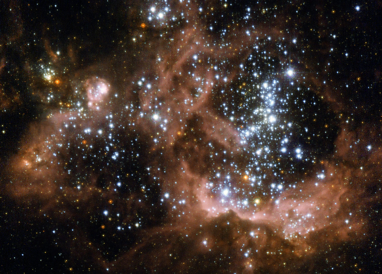 Young stars biting the cloud that feeds them