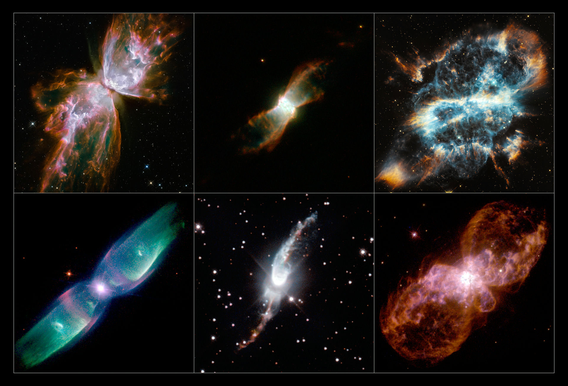 A selection of Hubble’s planetary nebulae