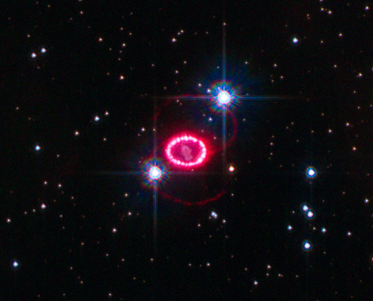 Shocked region around SN 1987A