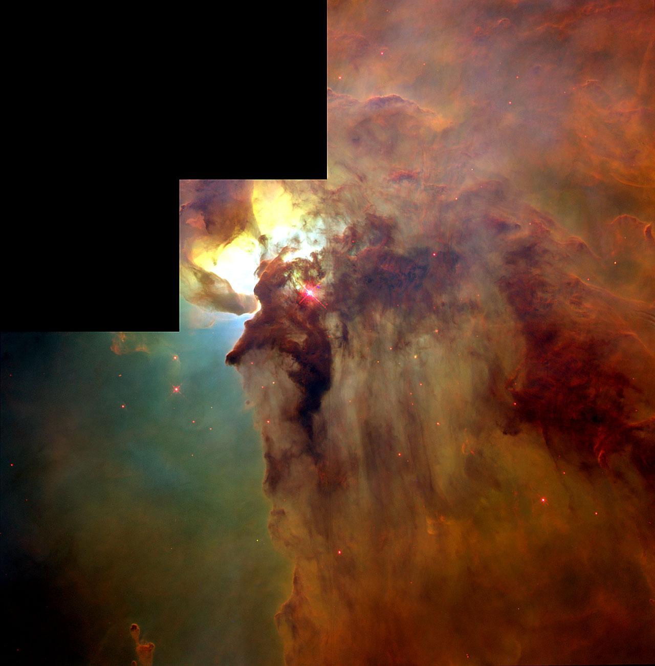 Giant 'Twisters' in the Lagoon Nebula