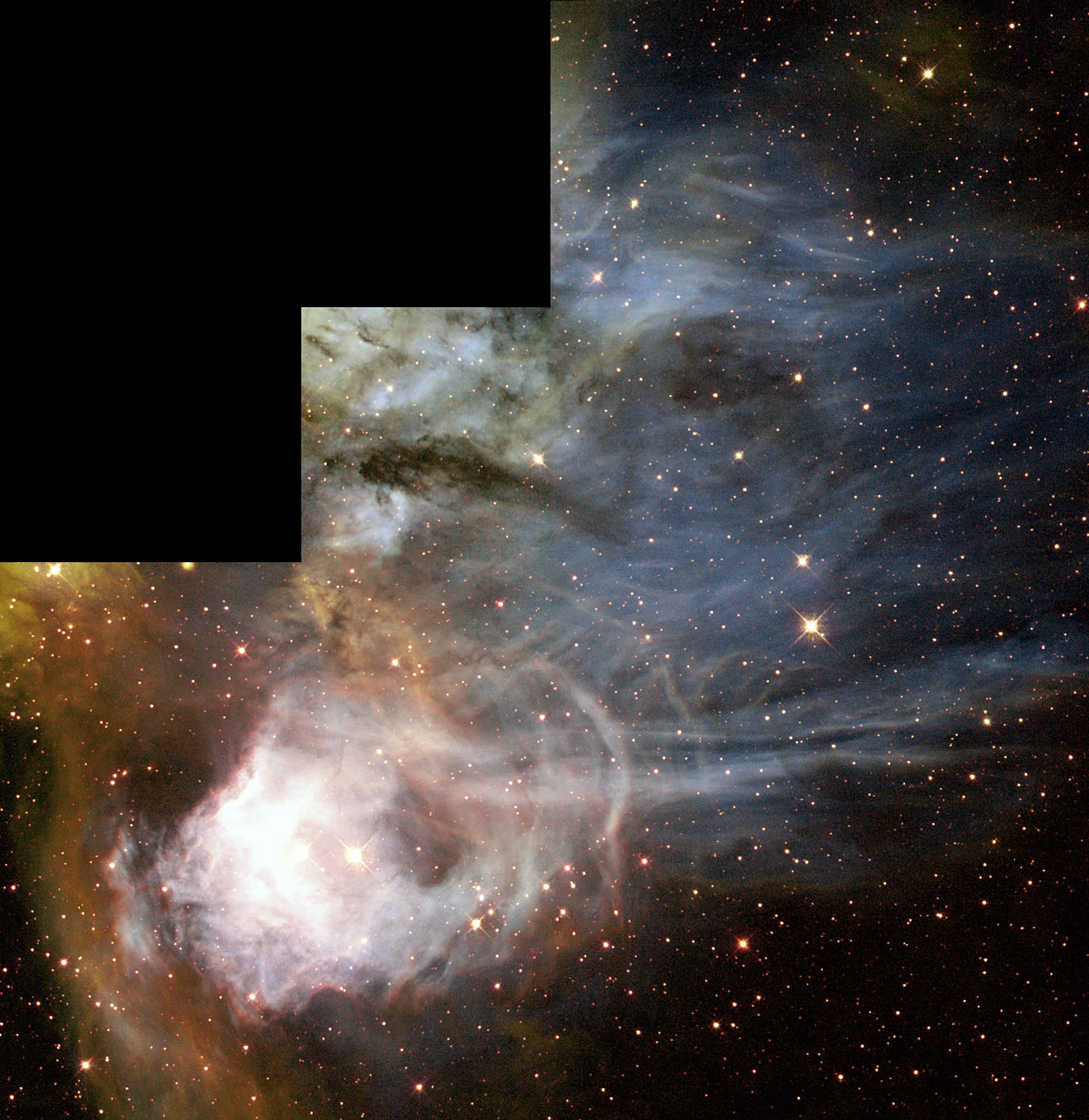 Gaseous streamers flutter in stellar breeze