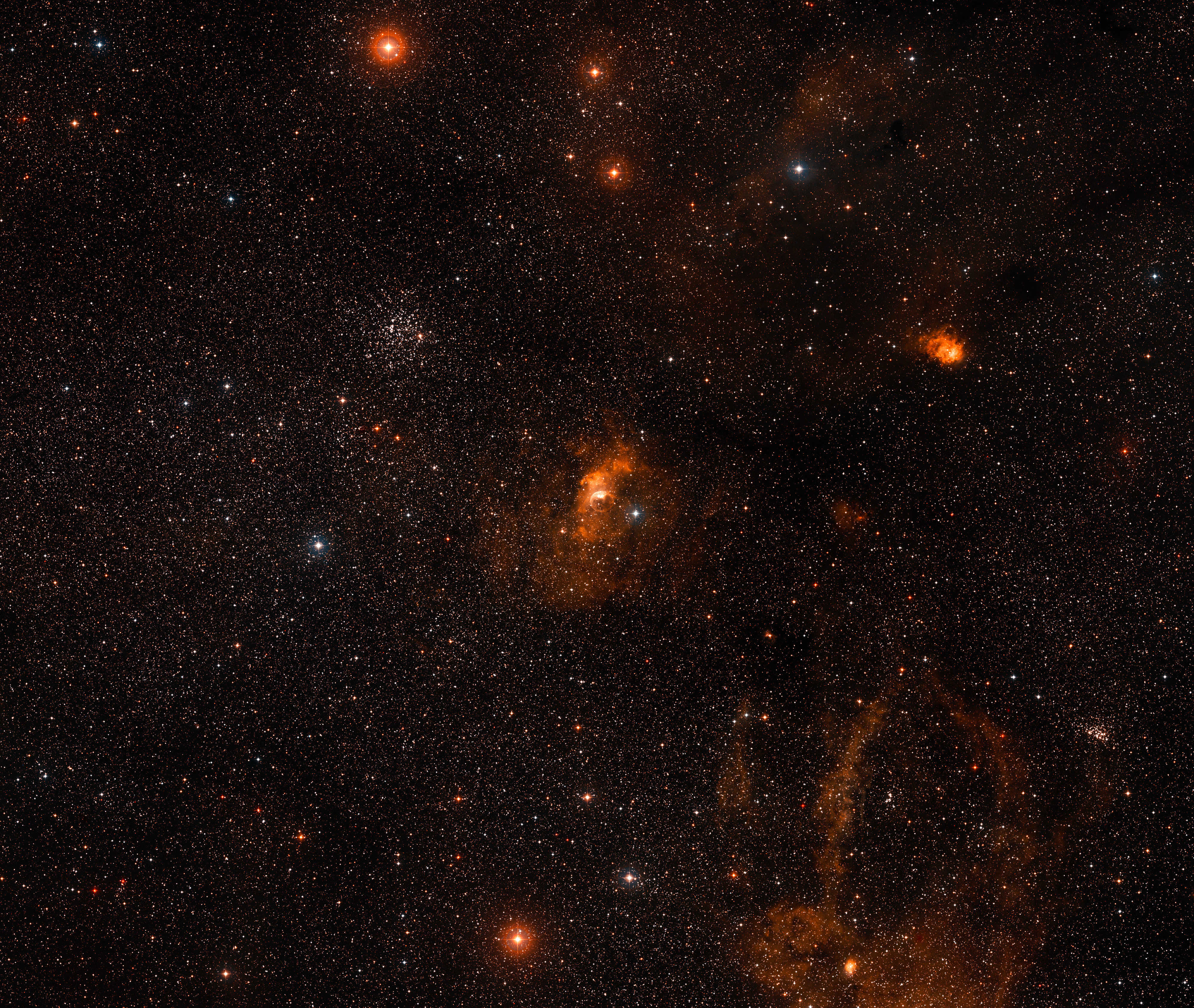 Wide-field image of the Bubble Nebula (ground-based image)