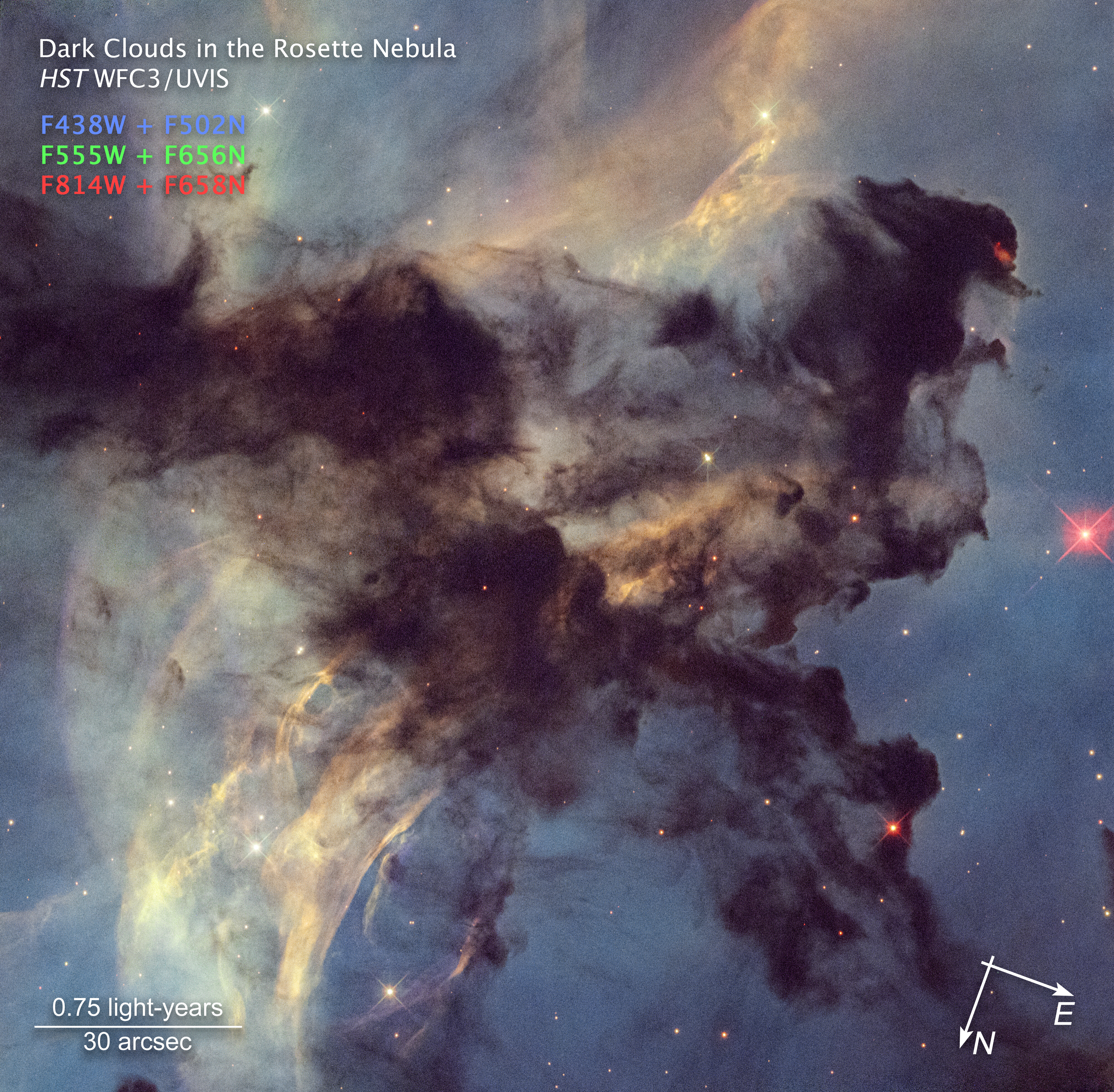Rosette Nebula (annotated)