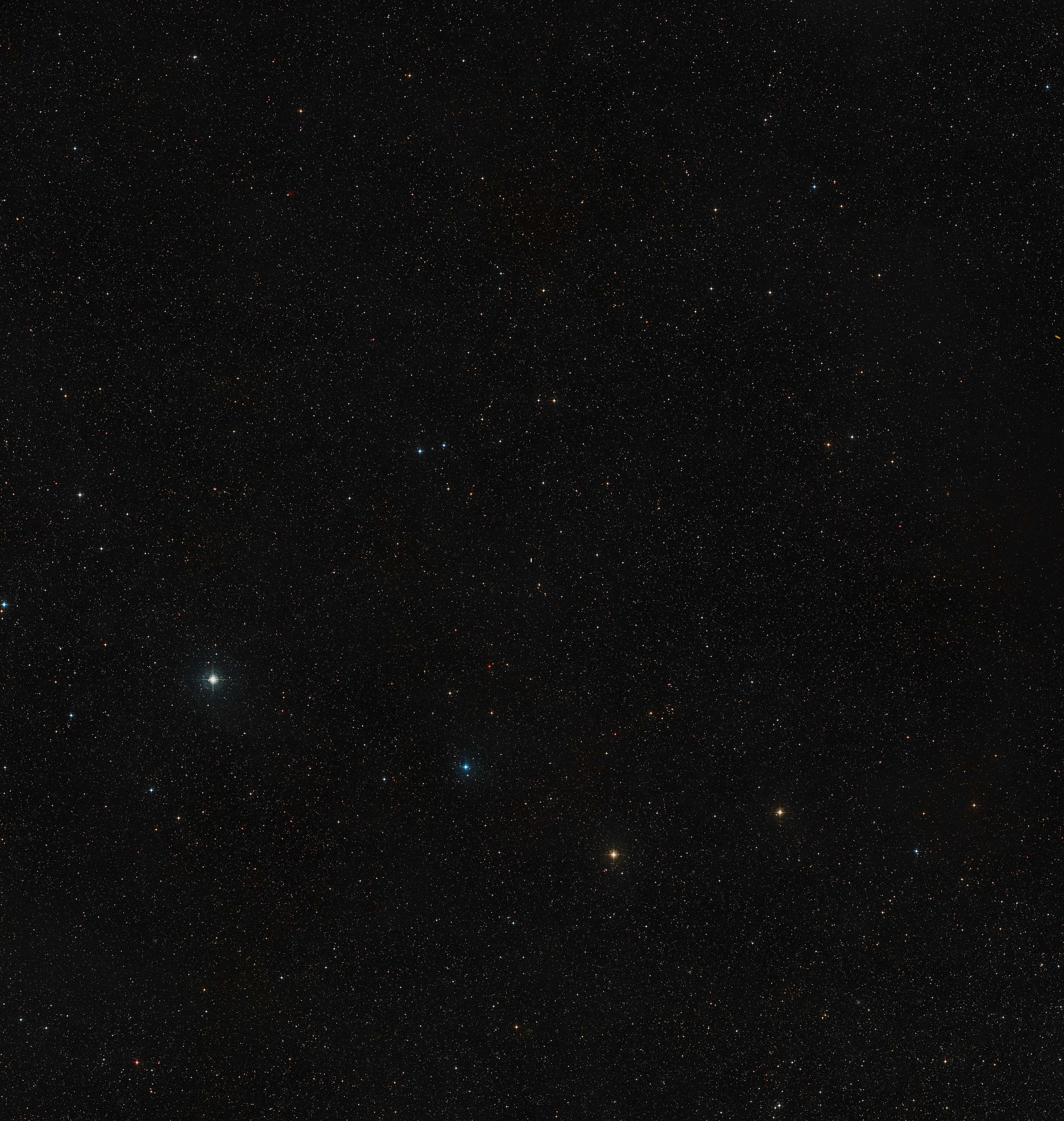 The night sky around the Twin Jet Nebula (ground-based image)
