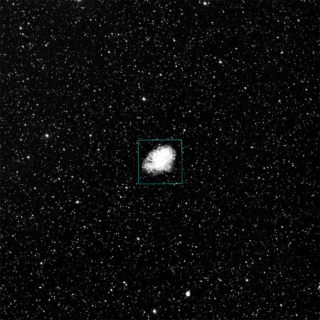Crab nebula: DSS 1 degree, VLT field outlined