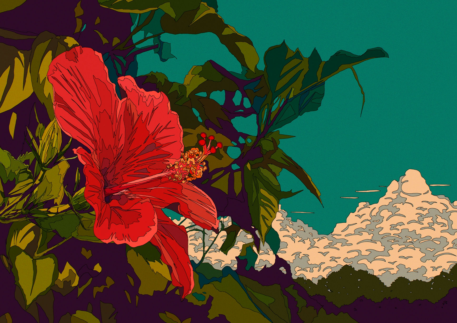 Artdroiiid_ii, Red flowers & Hibiscus