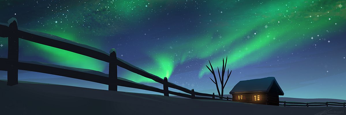 Aurora & Bare Tree