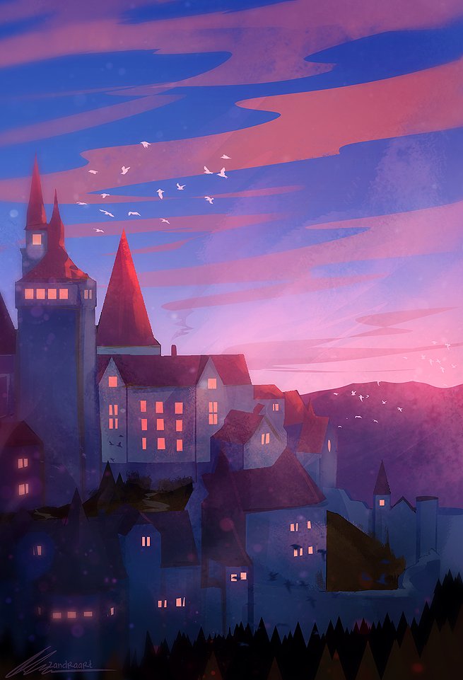 Castle & Cloudy Sky
