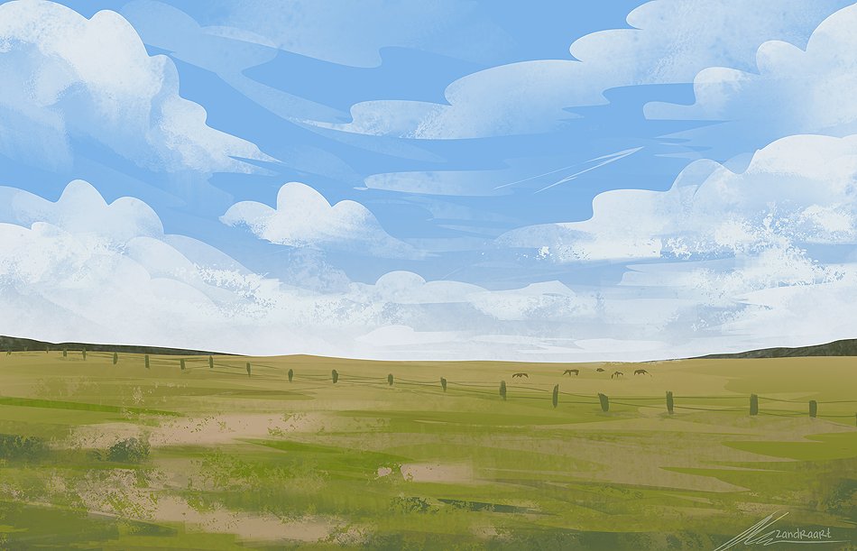 Artist Name & Cloudy Sky