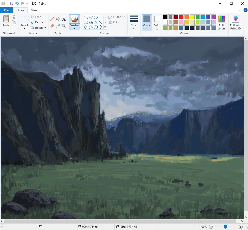 Cliff & Cloudy Sky