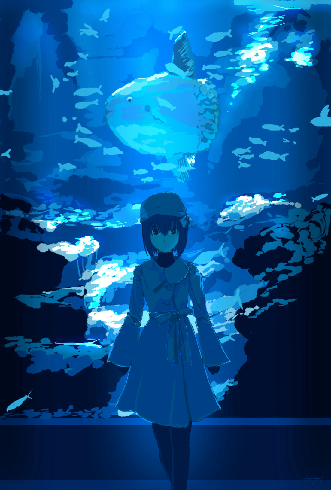 1Girl & Aquarium