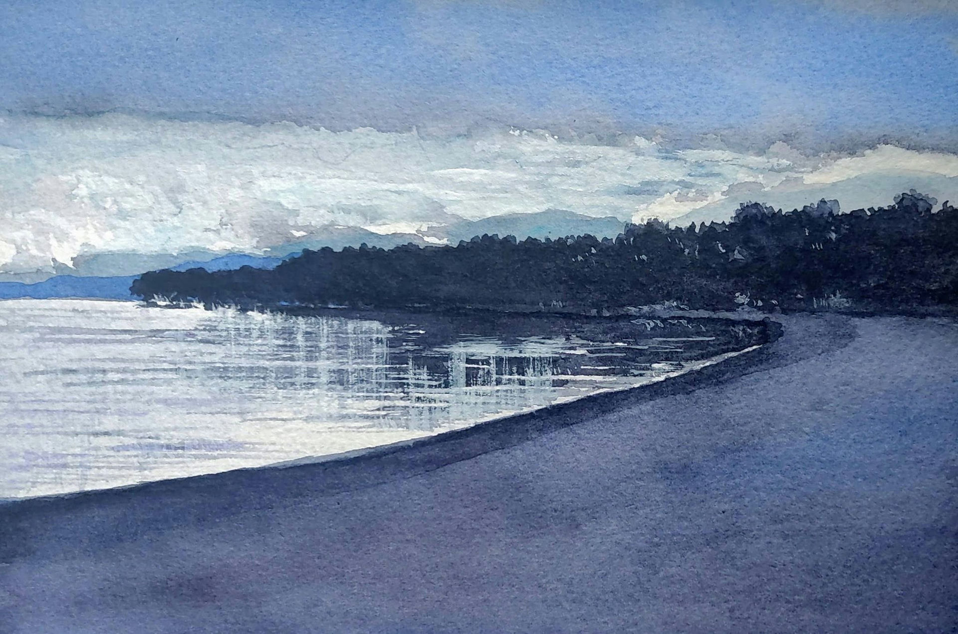 Beach & Grey Sky