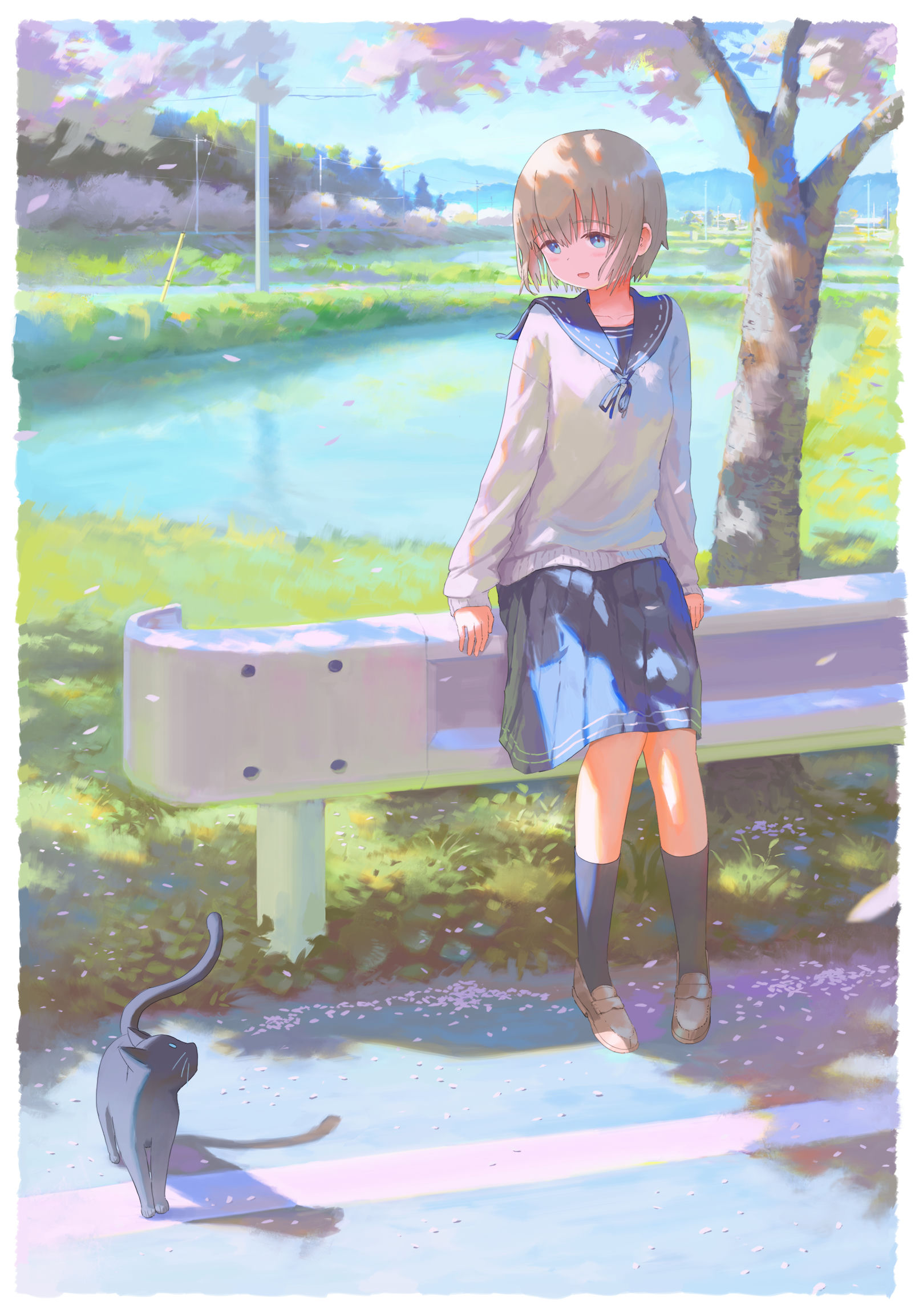 1Girl & Black Cat