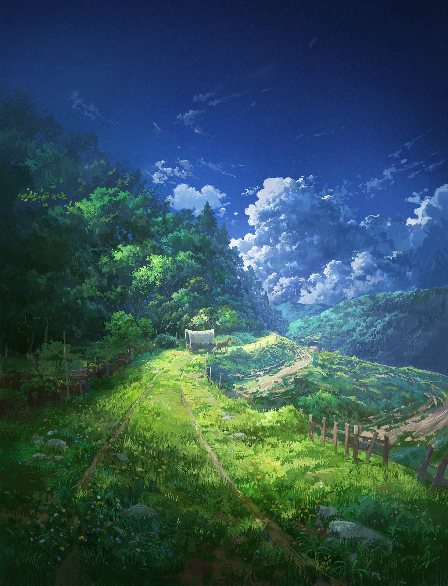 Blue Sky & Cart