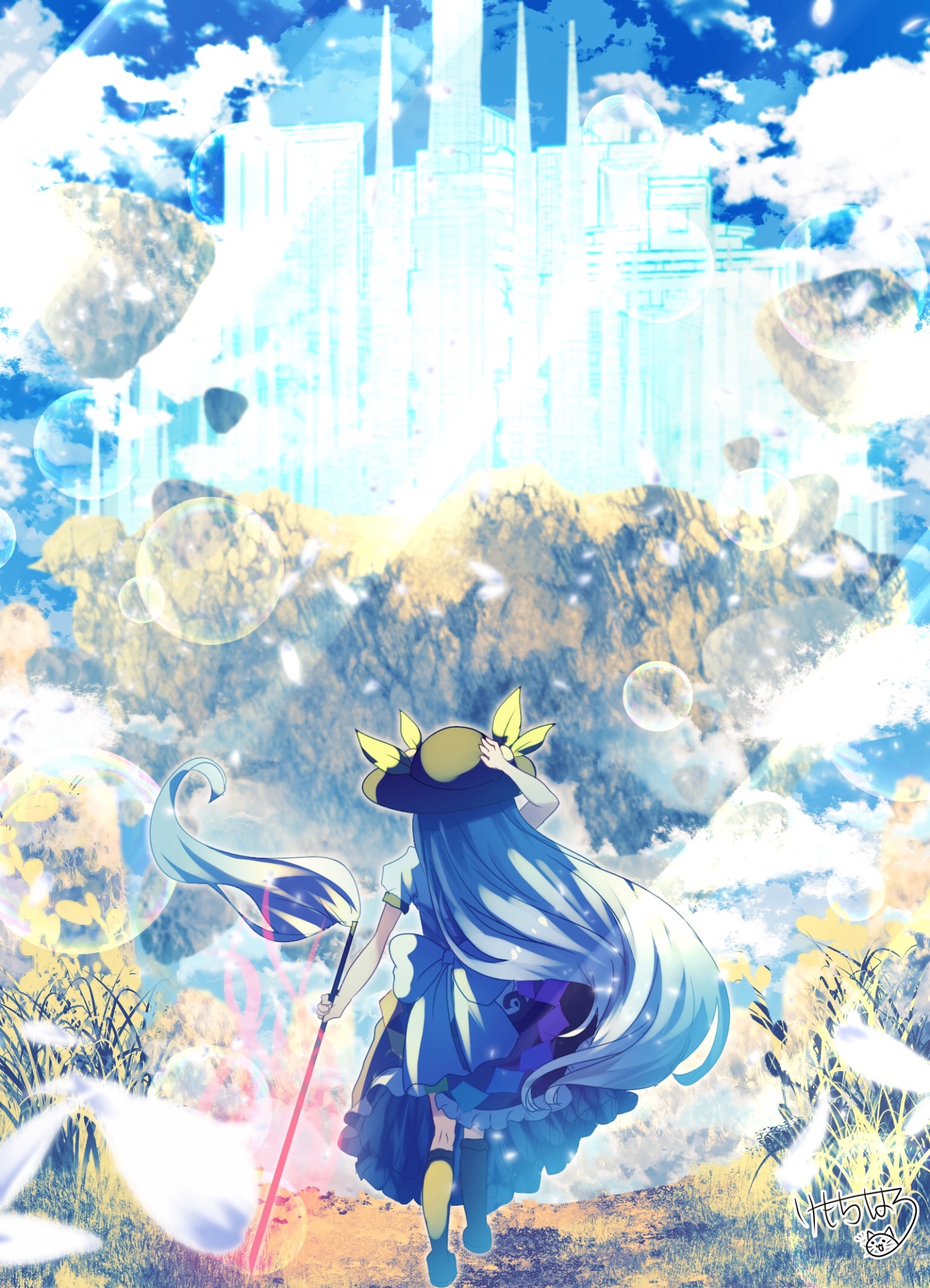 1Girl & Blue Hair