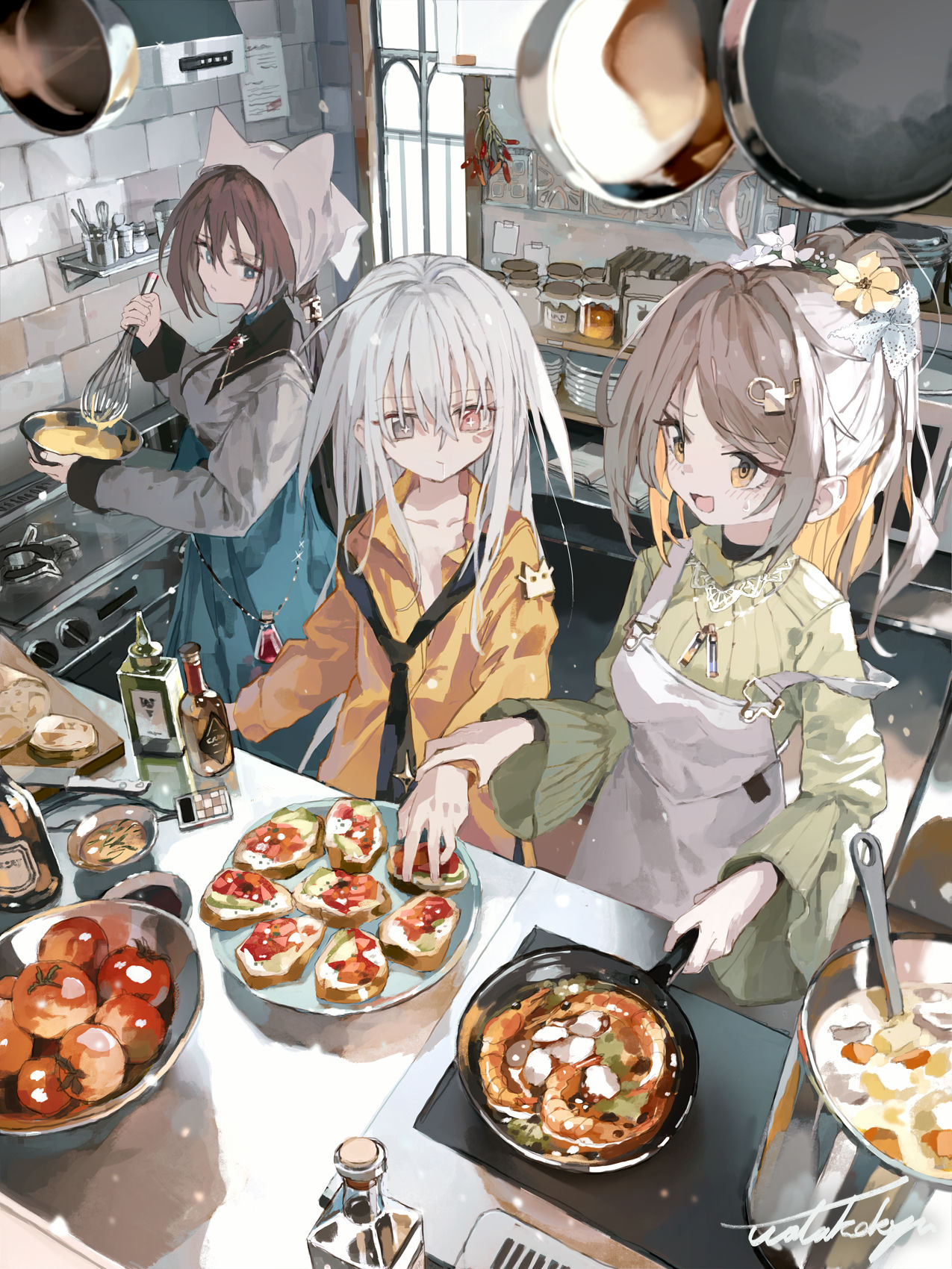 3Girls & Ahoge