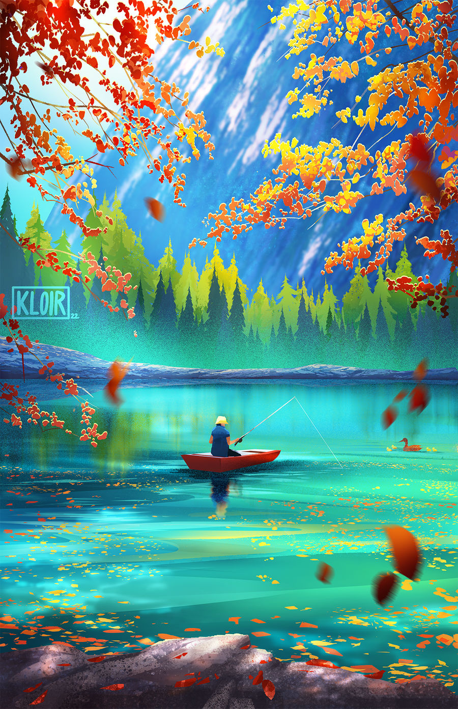 1Boy & Autumn Leaves