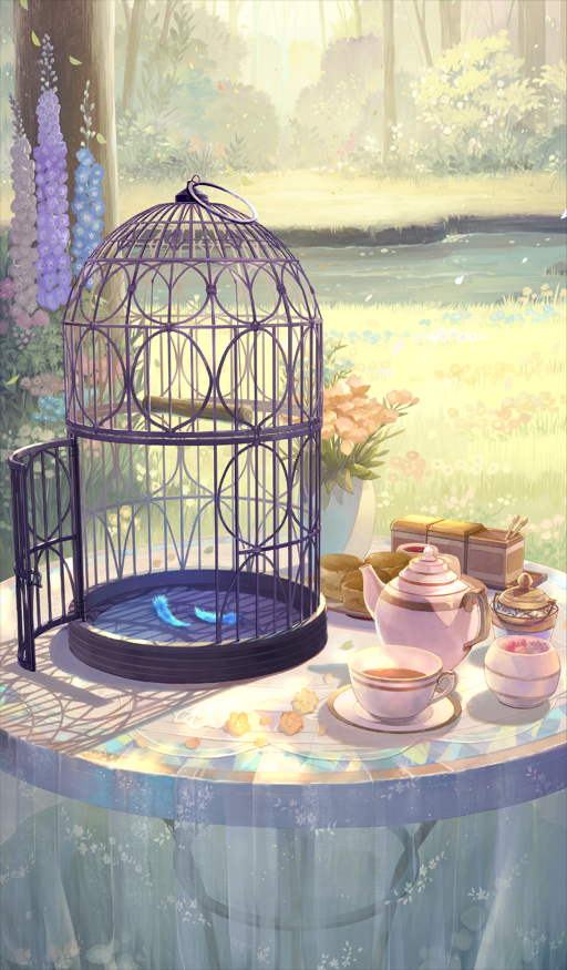 Birdcage & Blue Feathers
