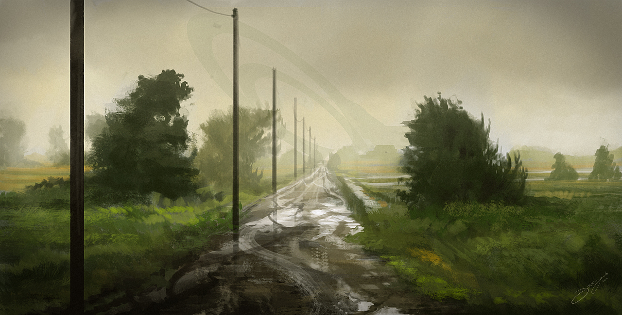Cloudy Sky & Dirt Road