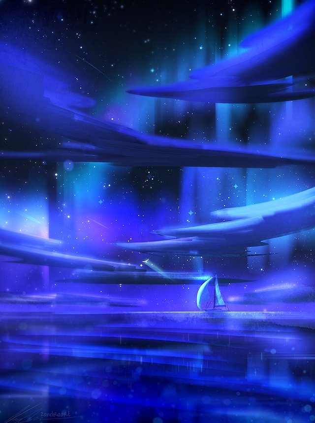 Aurora & Blue Clouds
