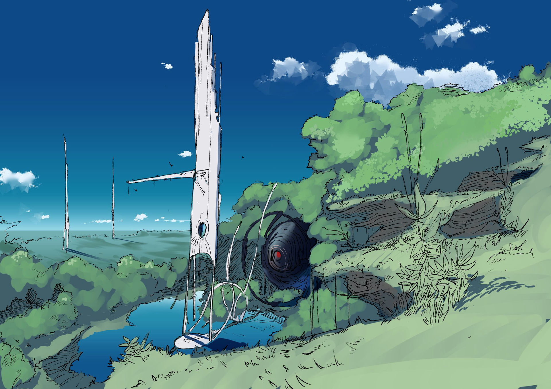 Blue Sky & Cliff