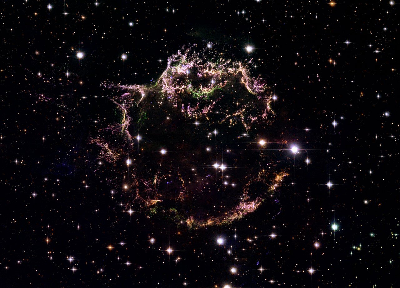 Cassiopeia A - The colourful aftermath of a violent stellar death