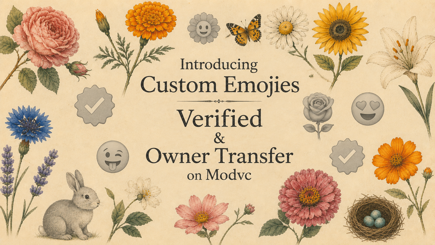 Custom emojis, verification, and transferring ownership